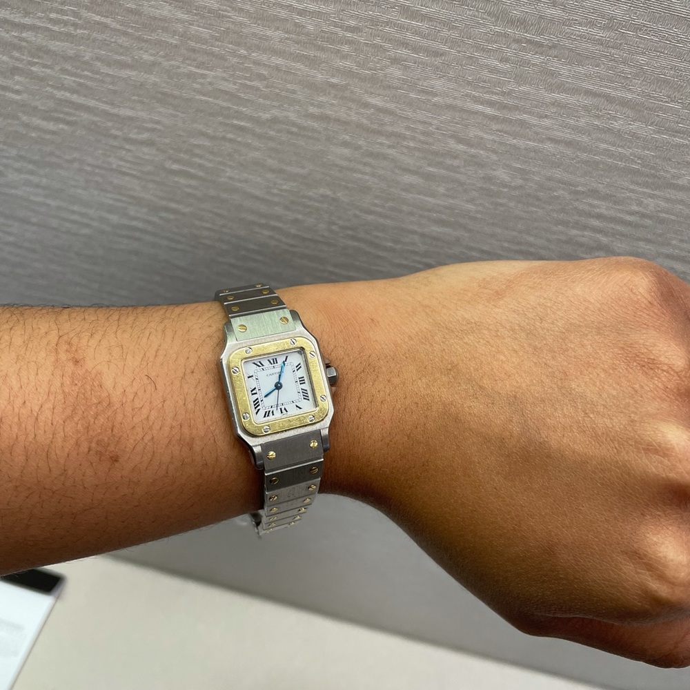 Cartier Ladies Steel & Gold Santos Wristwatch
